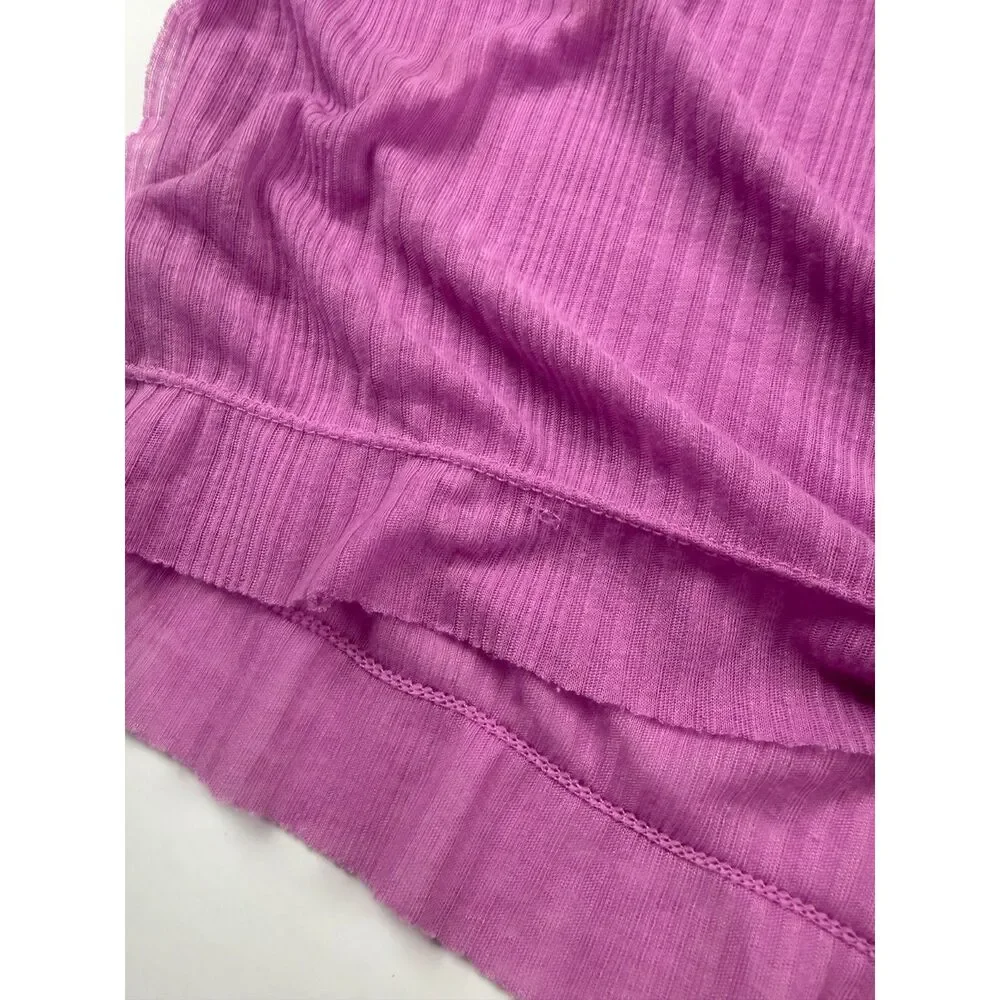 We The Free Free People Pink Ribbed Top Size XS Boho Basic